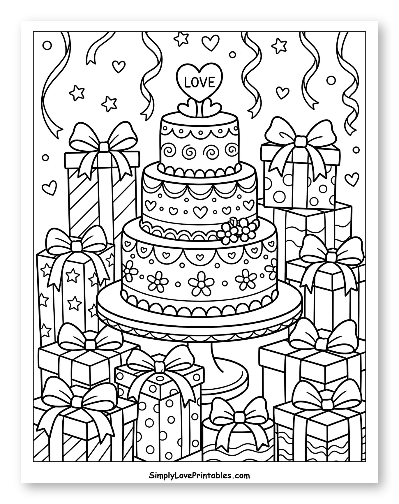 Tiered Wedding Cake and Presents