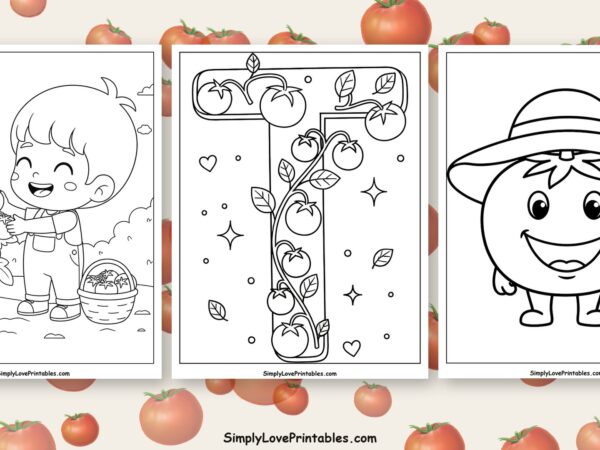 Tomato coloring pages featured image