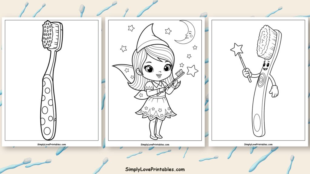 Toothbrush coloring pages featured image