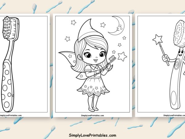 Toothbrush coloring pages featured image