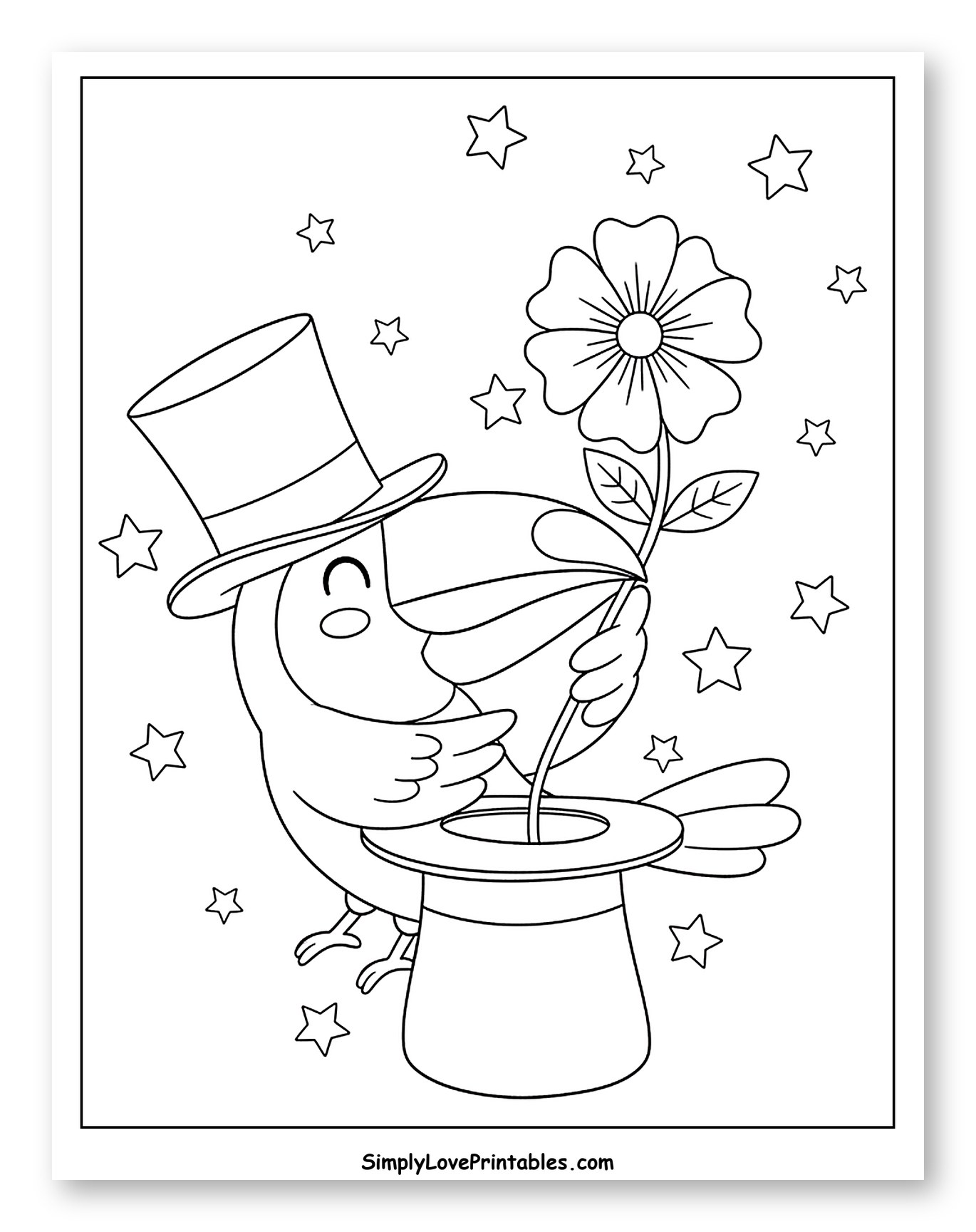 Toucan Magician Pulling Flower from Hat