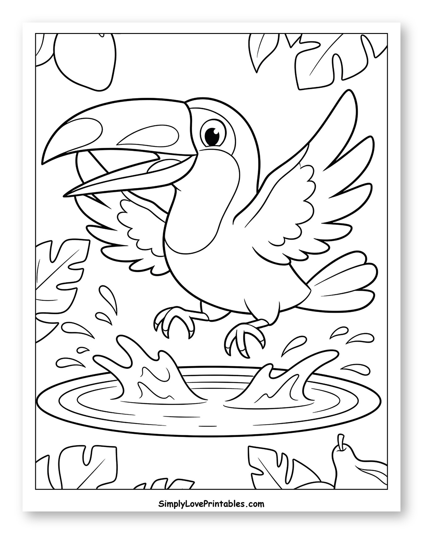 Toucan Splashing in a Puddle
