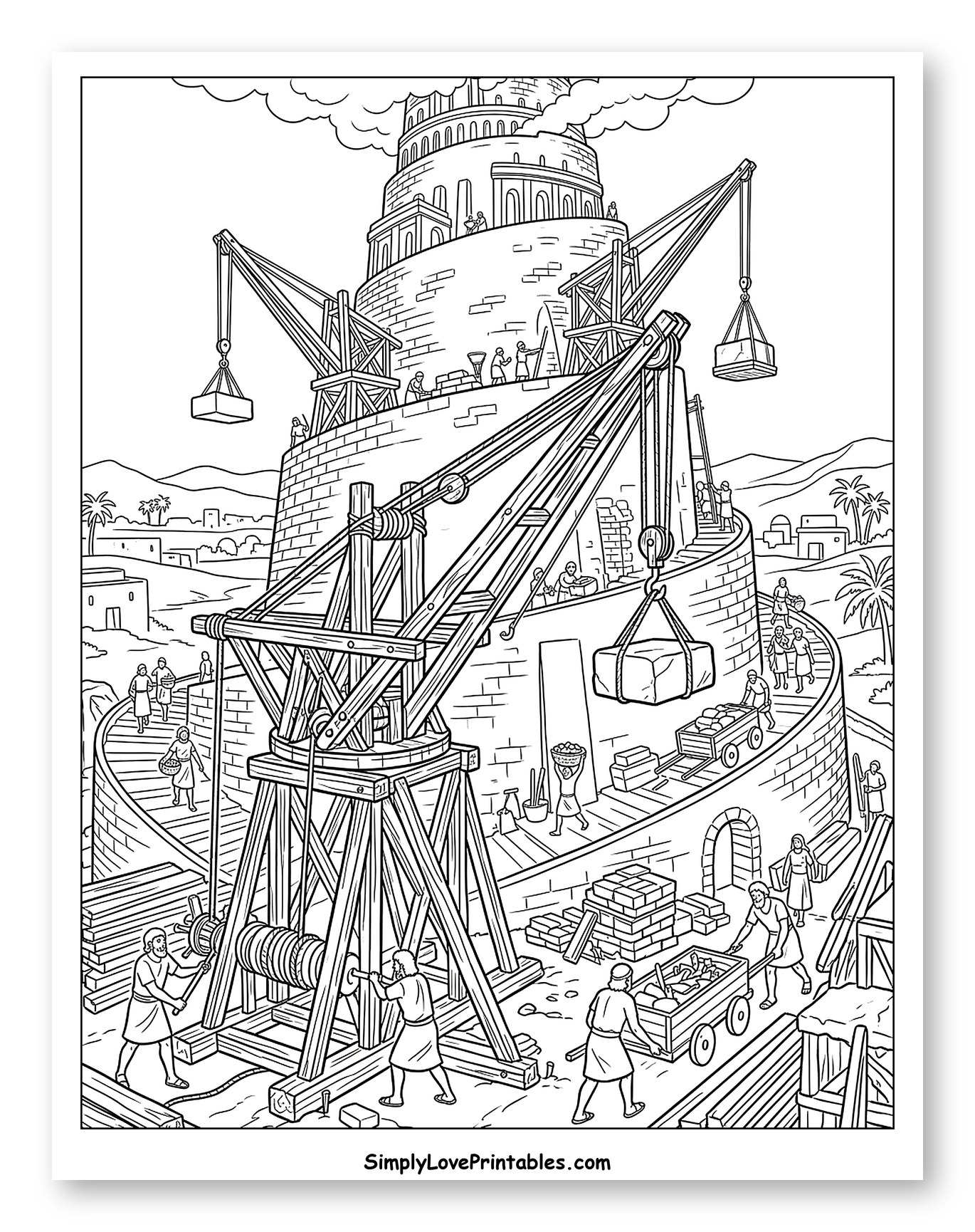 Tower of Babel Construction Scene