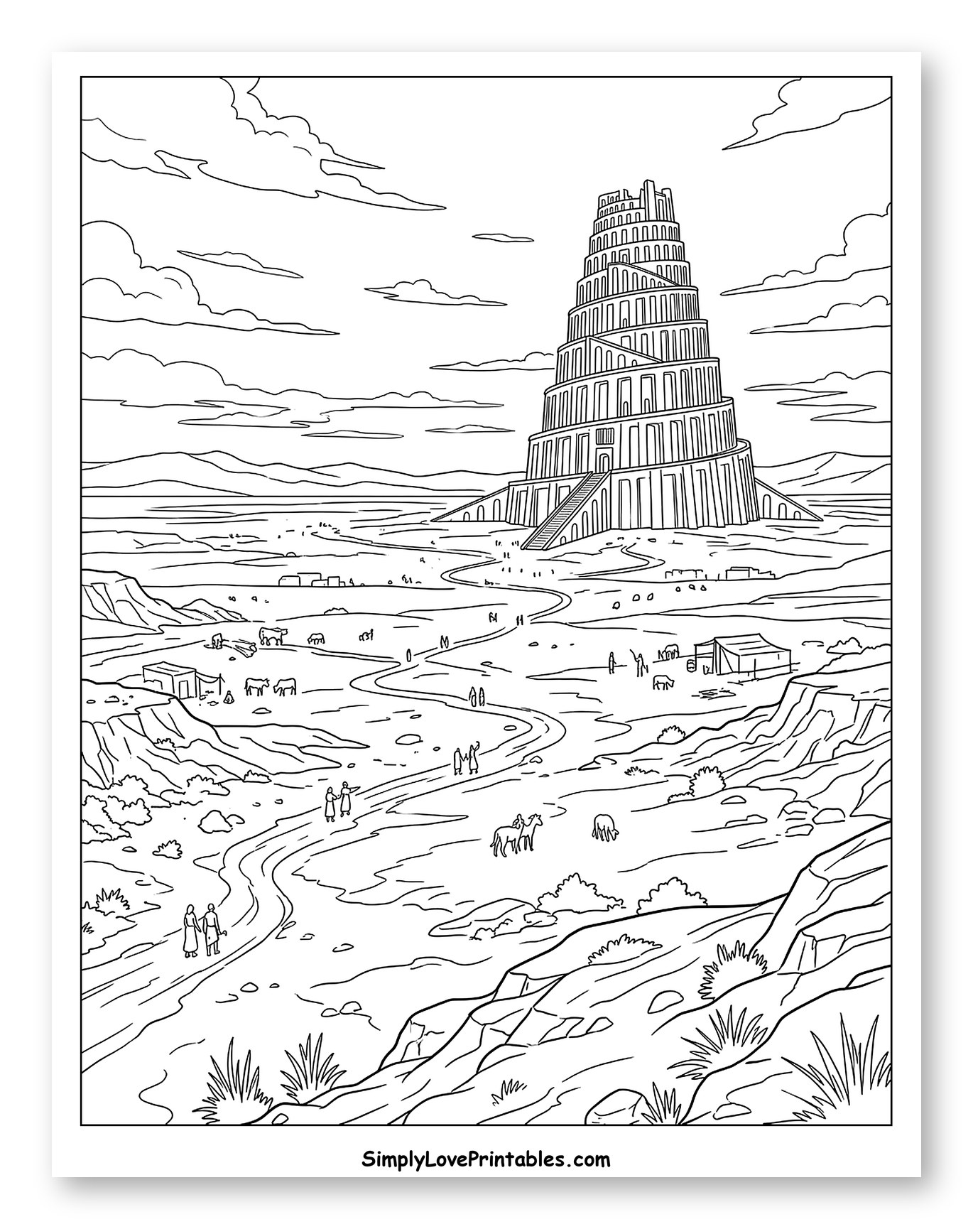 Tower of Babel in Desert Landscape