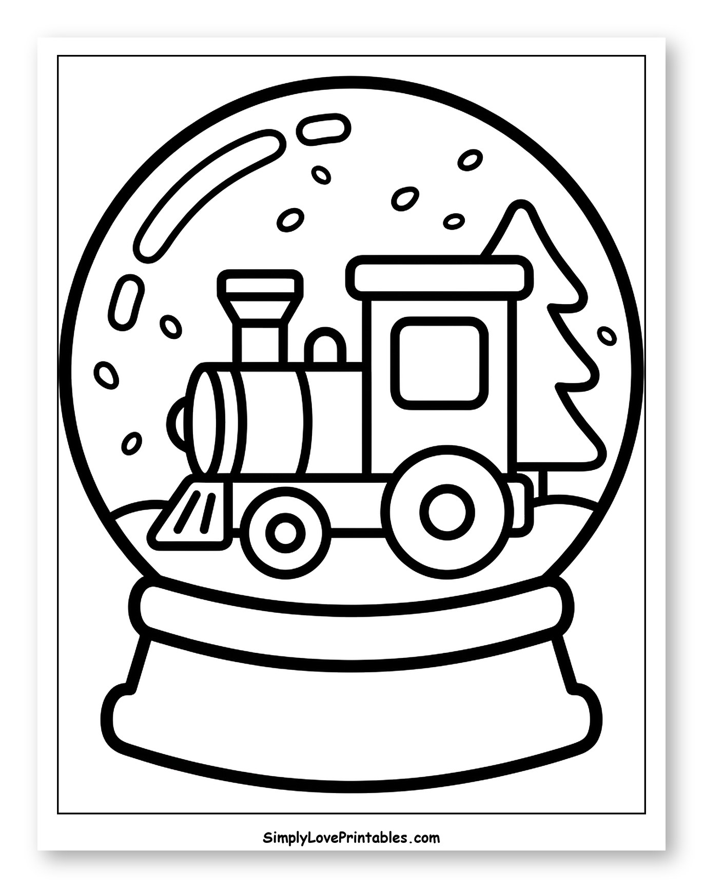 Toy Train and Pine Tree Snow Globe