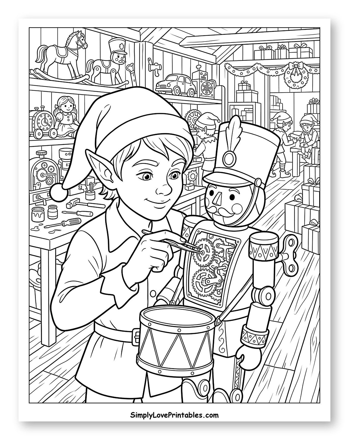 Toymaker Elf Working on a Toy Soldier