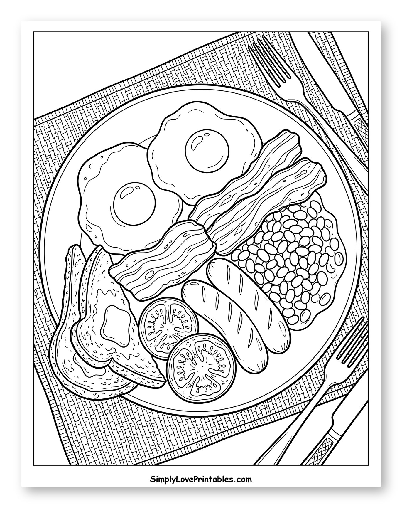 Traditional Full English Breakfast Plate