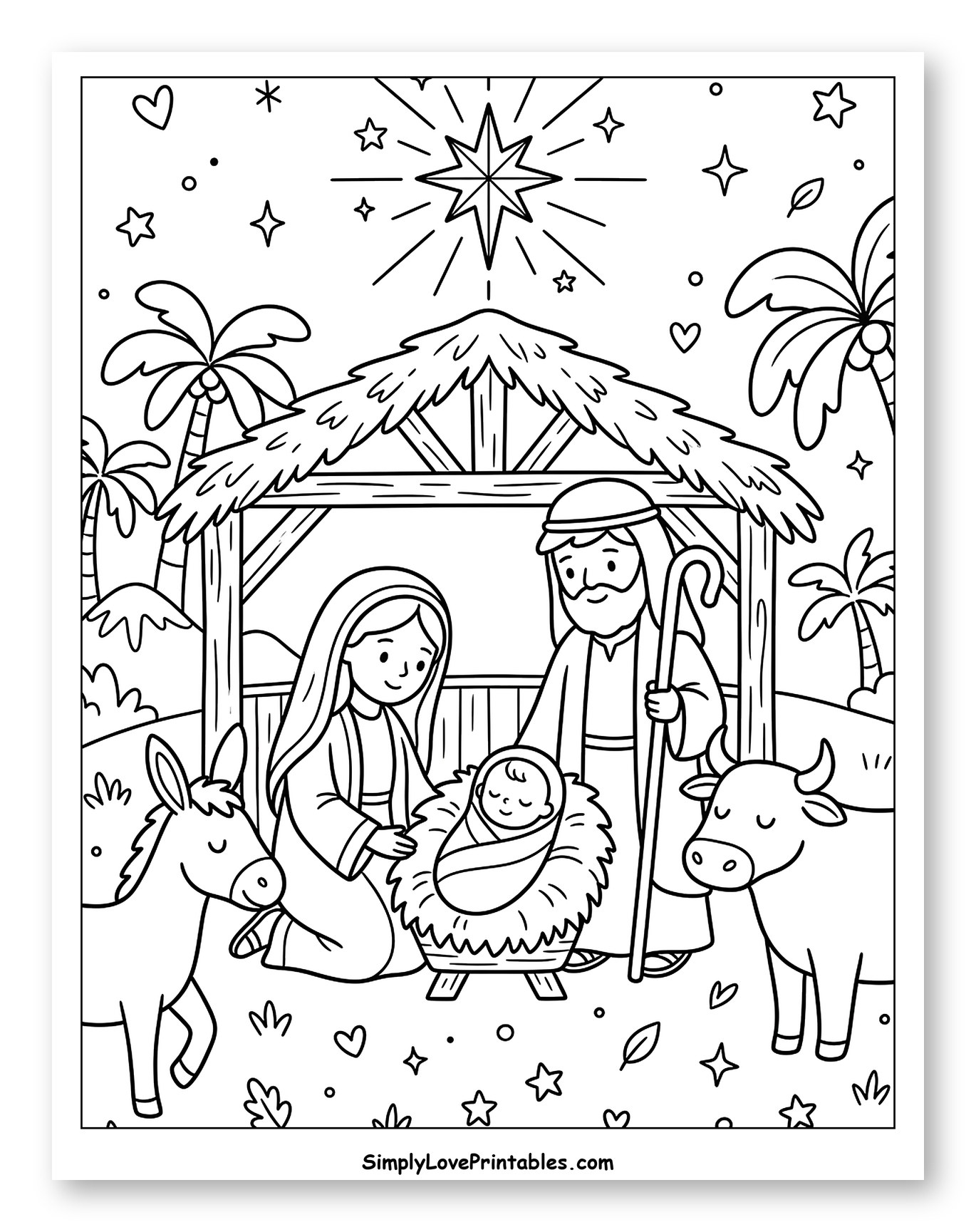 Traditional Nativity Scene with Holy Family