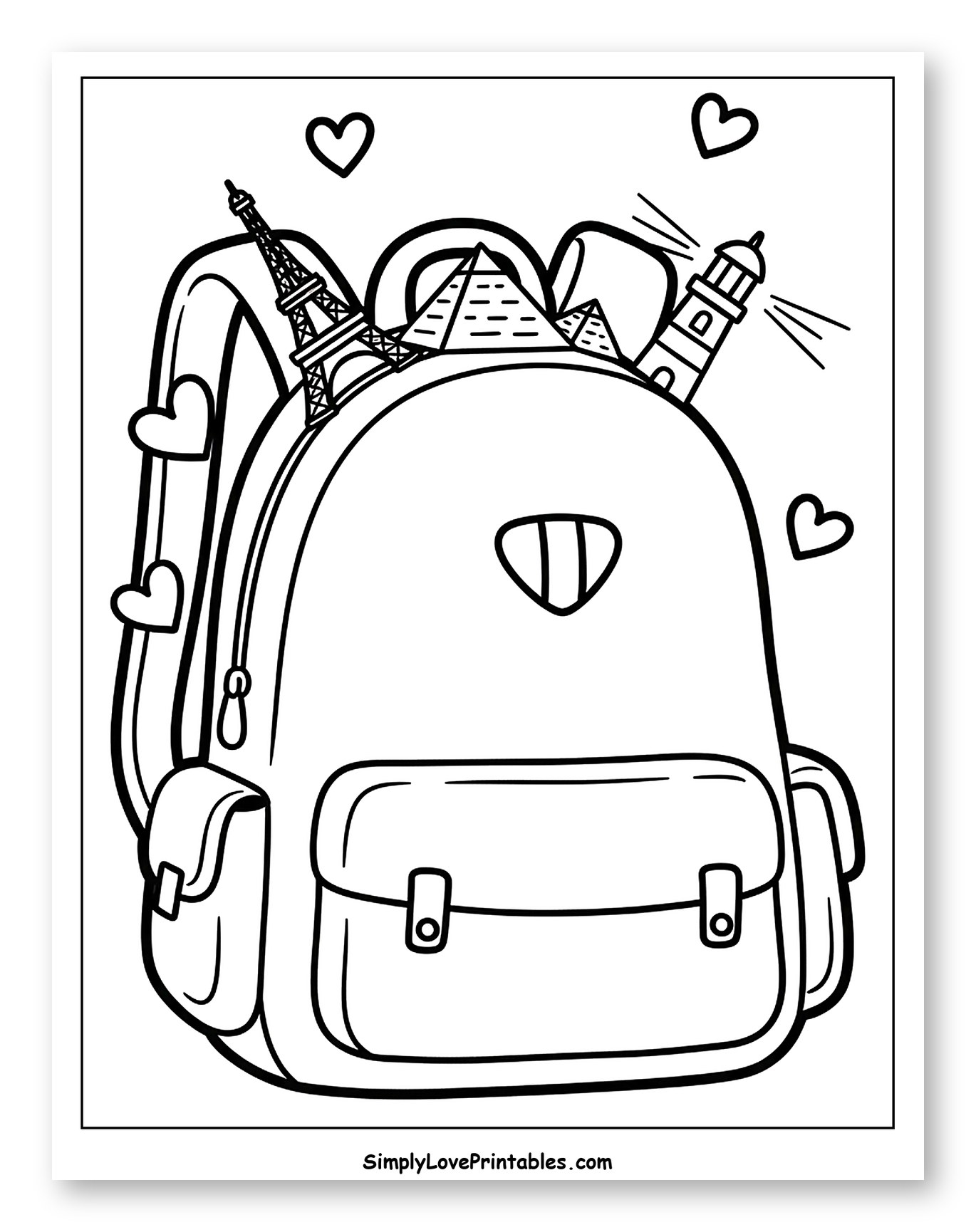 Travel Backpack with Famous World Landmarks