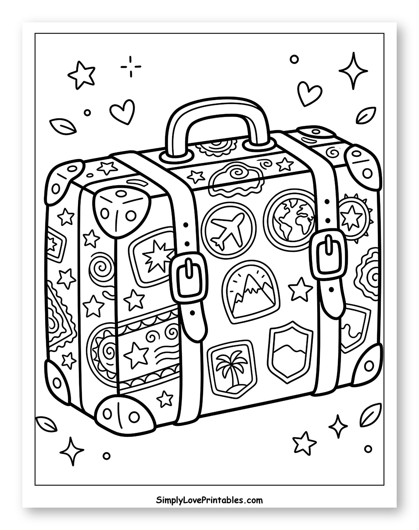 Travel Suitcase Covered with Adventure Patches
