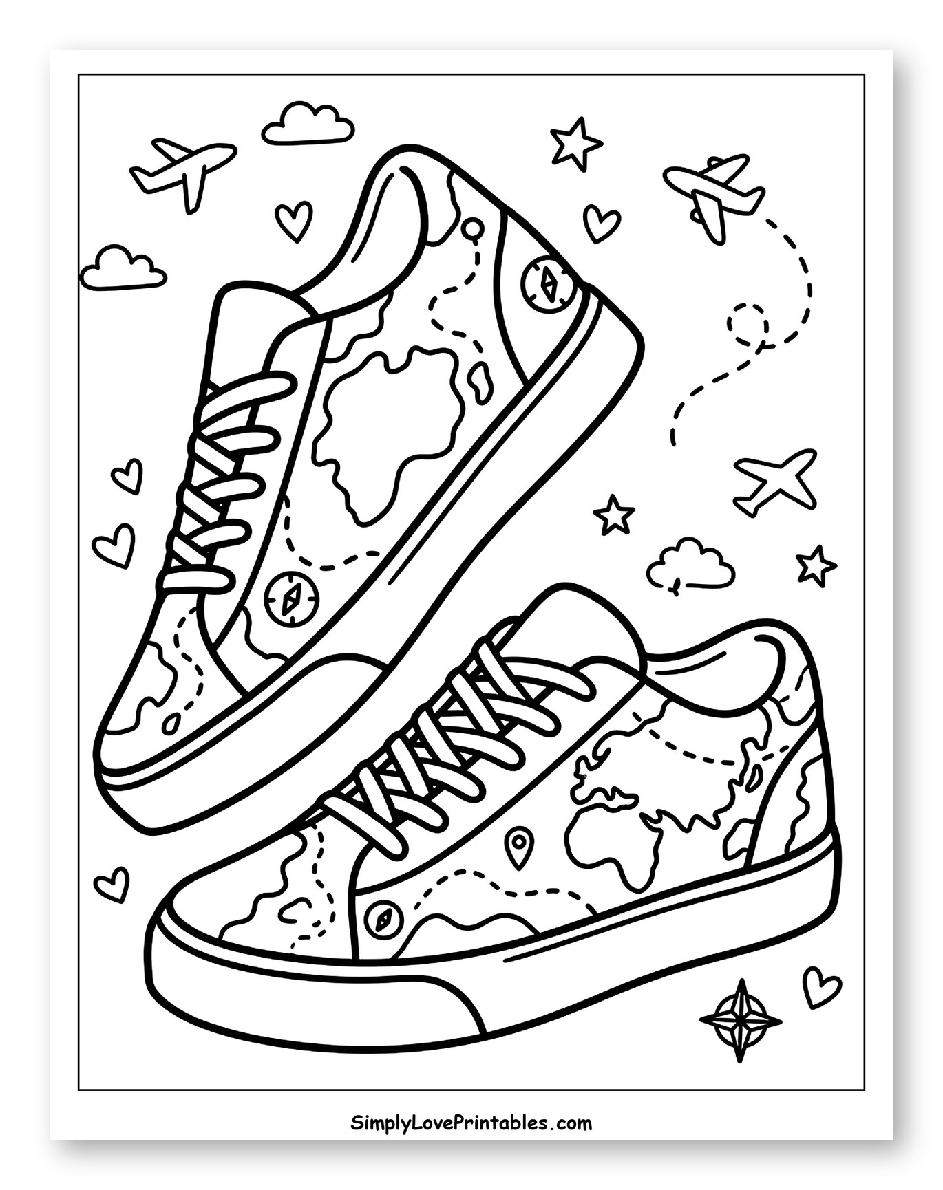 Travel-Themed Sneakers with World Maps