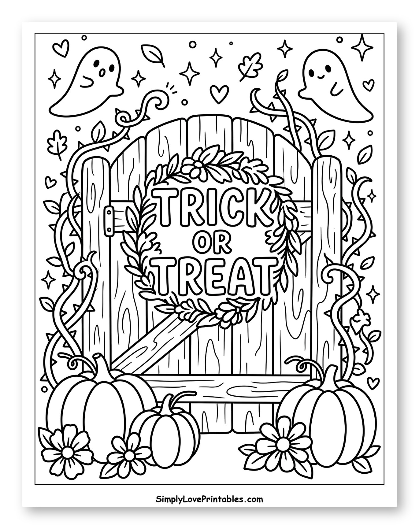 Trick or Treat Gate with Cute Ghosts and Pumpkins