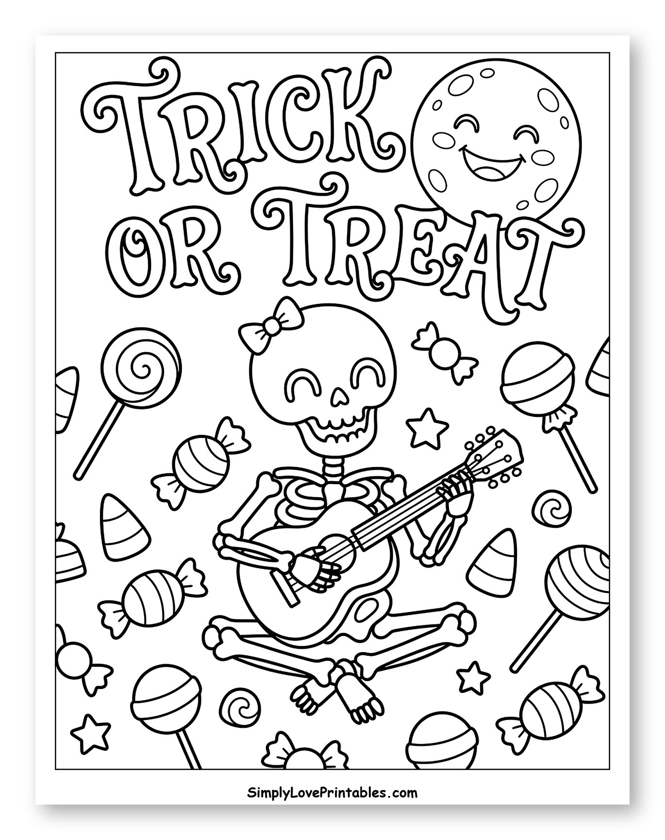 Trick or Treat Skeleton Playing Guitar