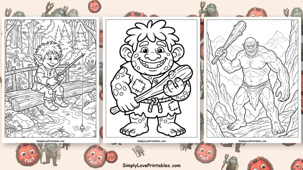 Troll coloring pages featured image