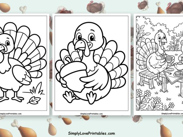 turkey coloring pages featured image
