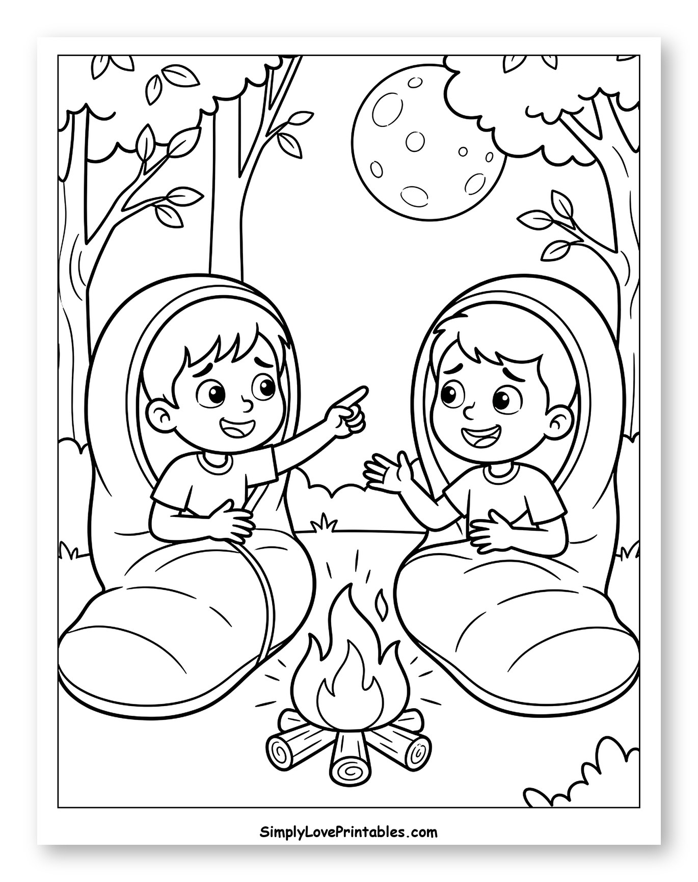 Two Boys Camping in Sleeping Bags