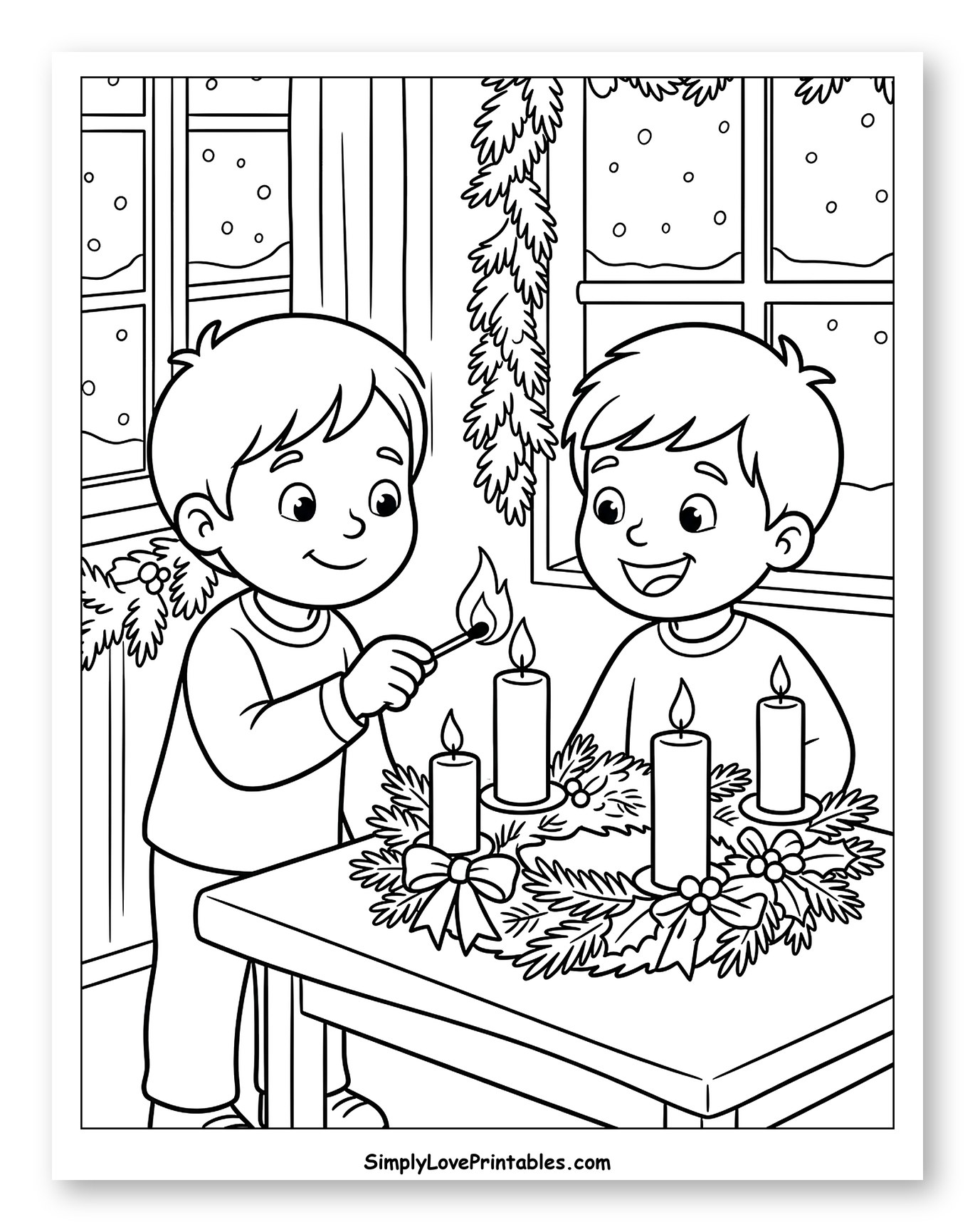 Two Boys Lighting Advent Candles