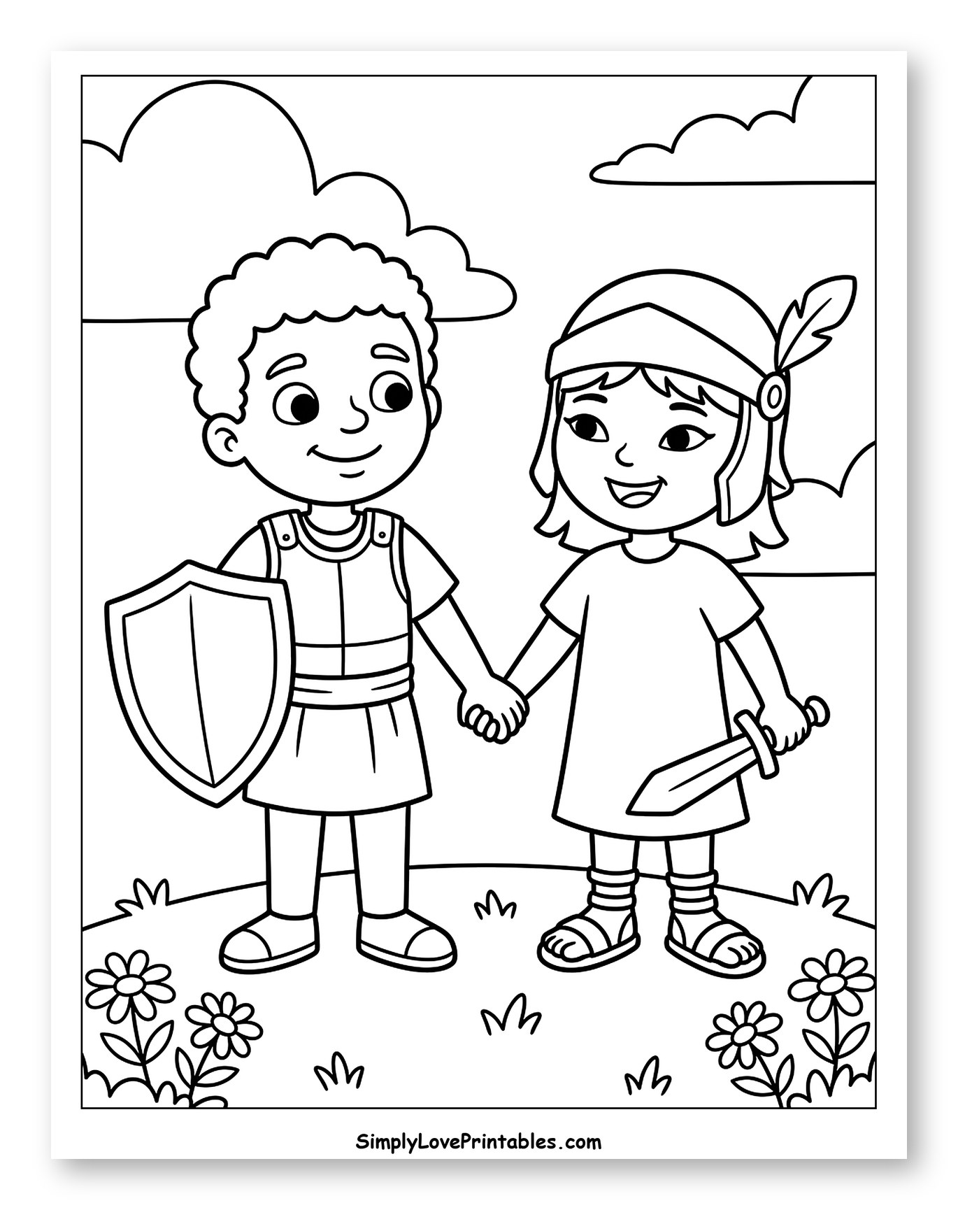 Two Children Dressed in Armor