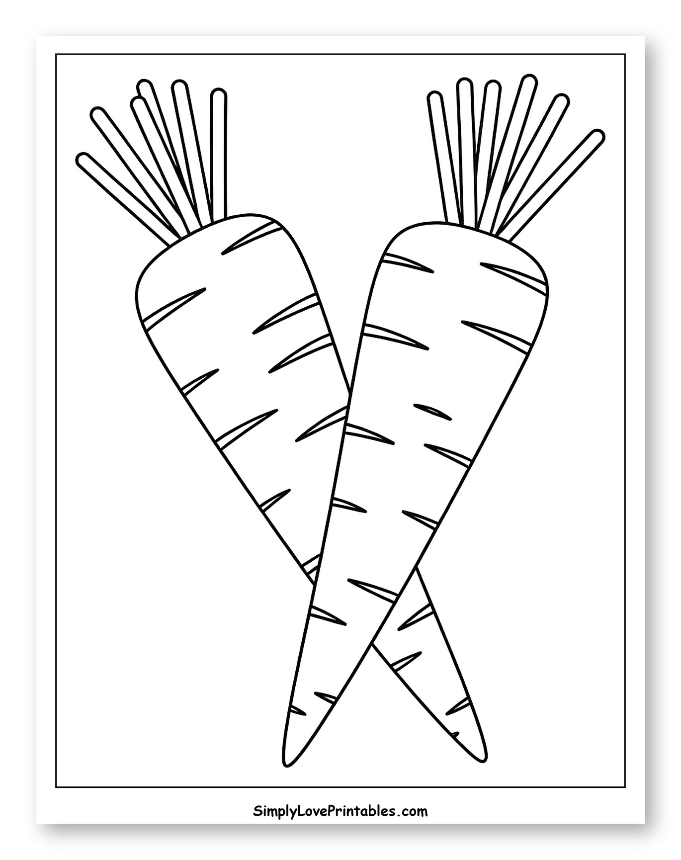 Two Crossed Carrots Outline