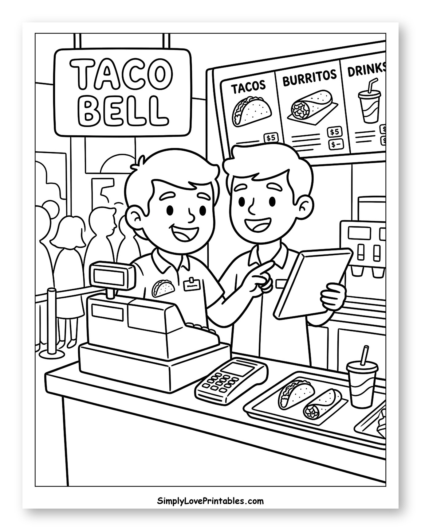 Two Employees Working at Taco Bell