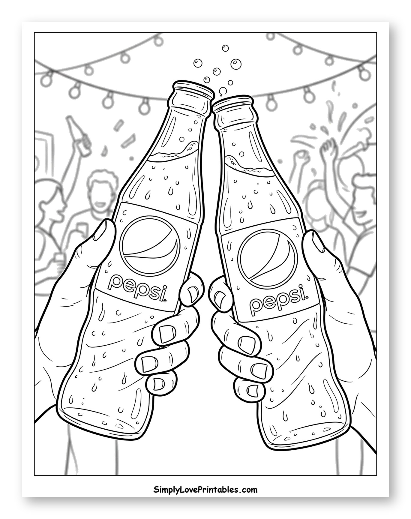 Two Hands Toasting with Cold Pepsi Bottles