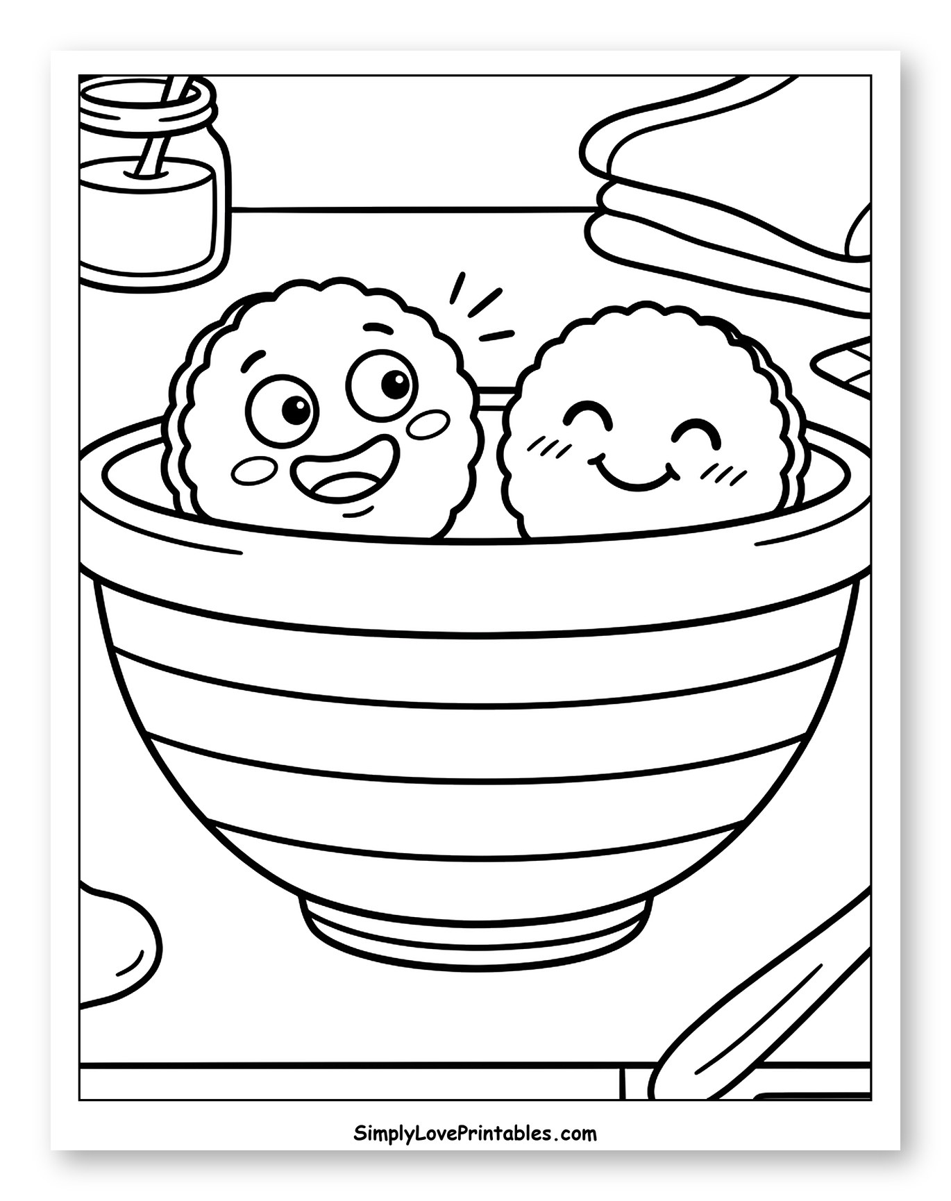 Two Happy Biscuits in a Bowl
