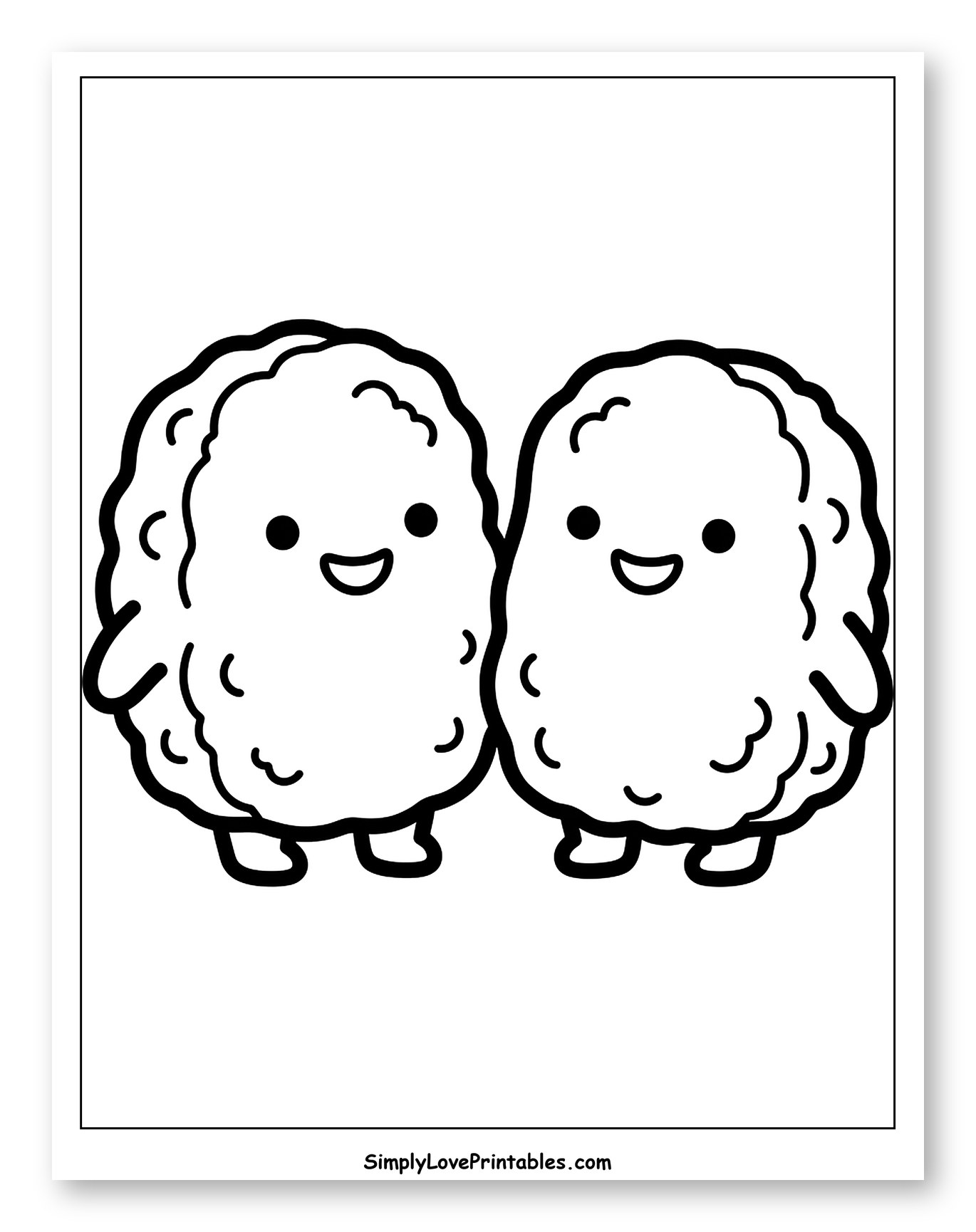 Two Kawaii Chicken Nuggets Smiling