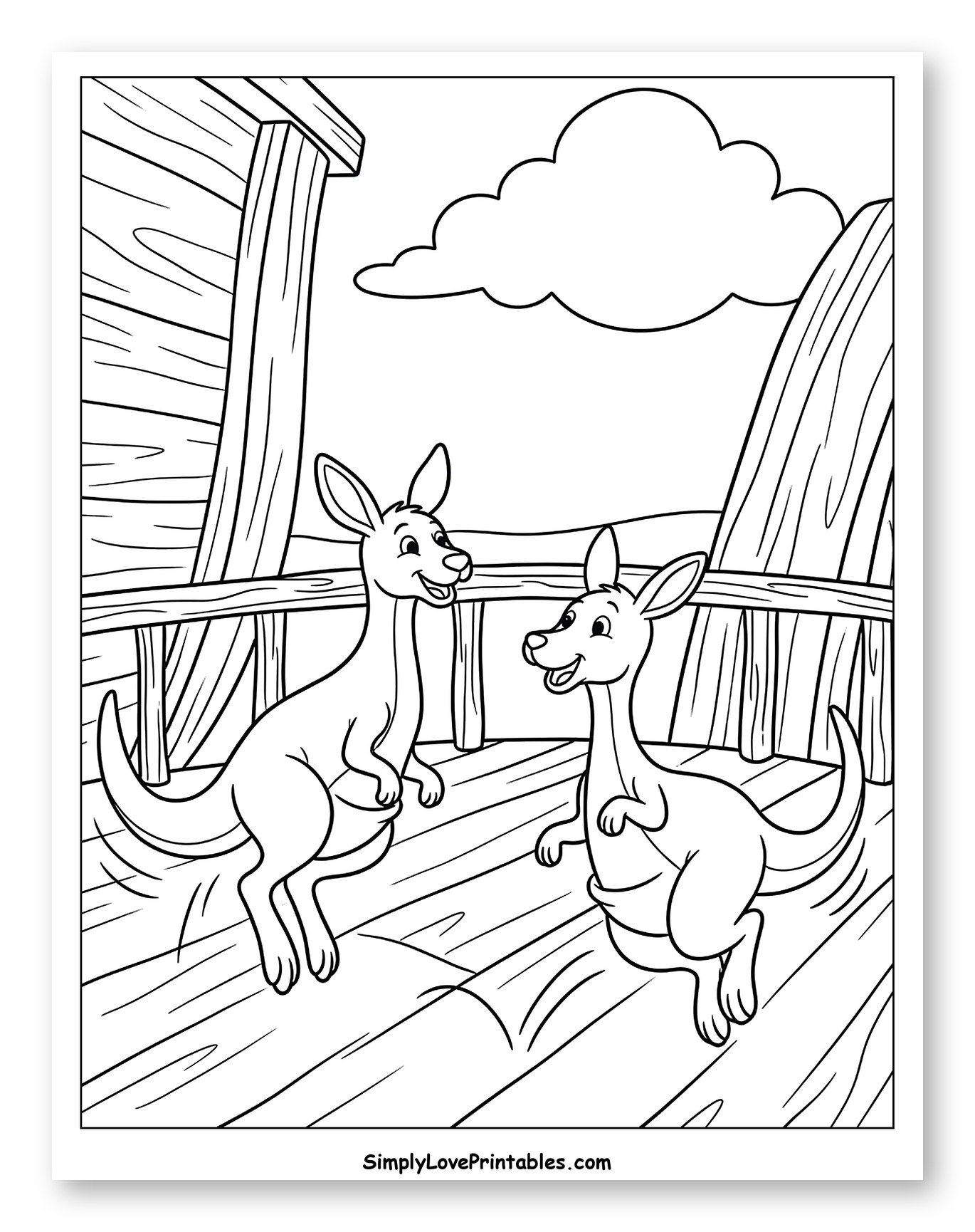 Two Playful Kangaroos on Ark