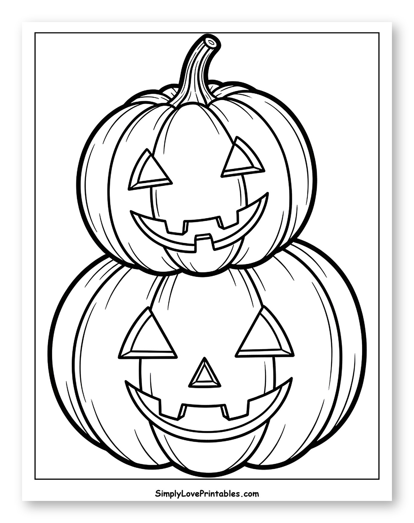 Two Smiling Stacked Jack-o'-Lanterns