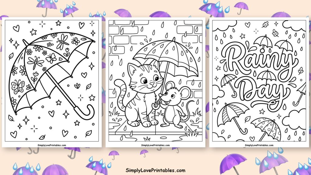 umbrella coloring pages featured image