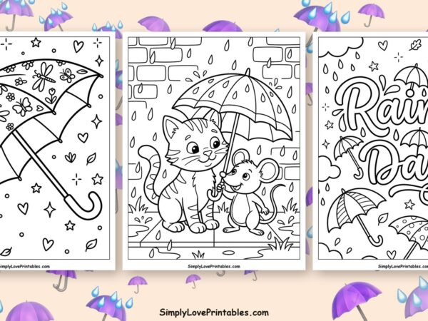 umbrella coloring pages featured image