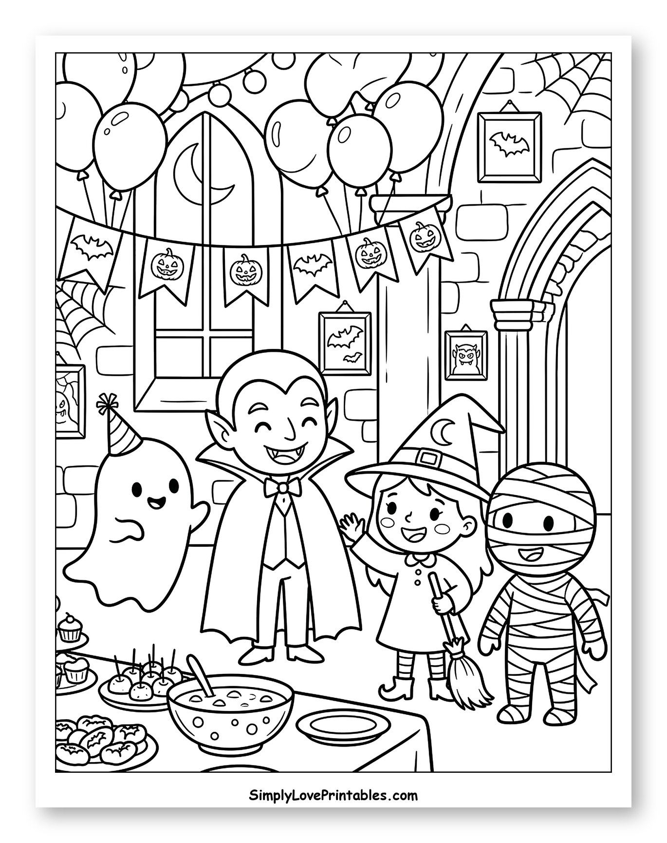Vampire, Witch, Ghost, and Mummy Halloween Party