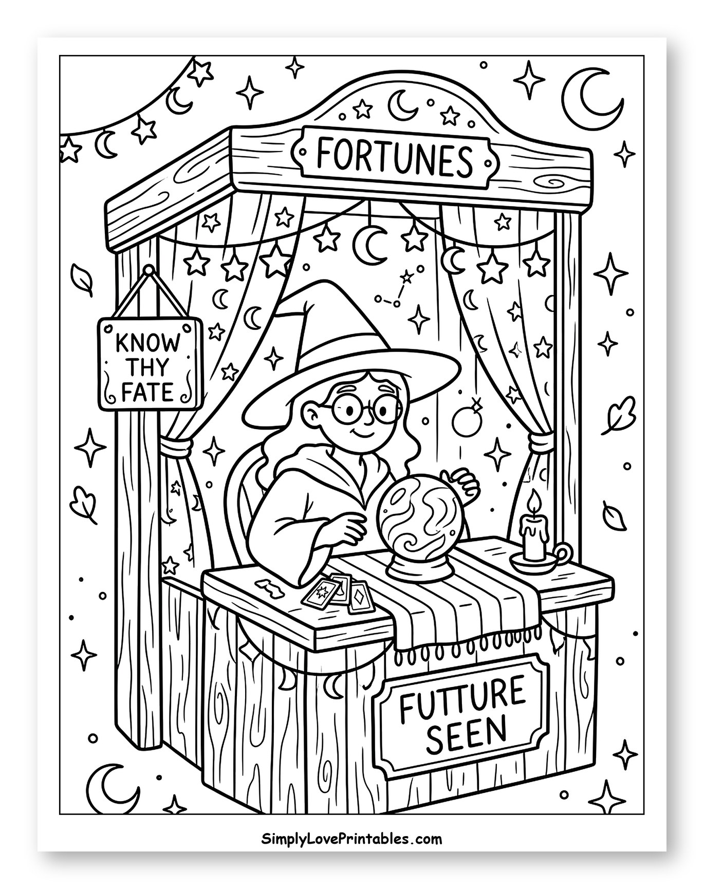 Vintage Halloween Fortune Teller Scene