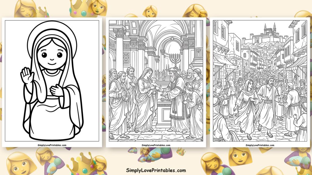 Virgin Mary coloring pages featured image