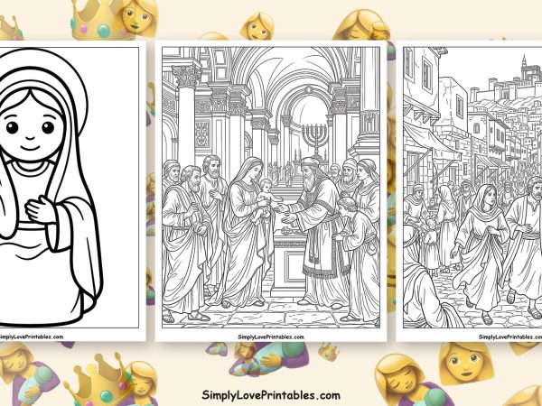 Virgin Mary coloring pages featured image