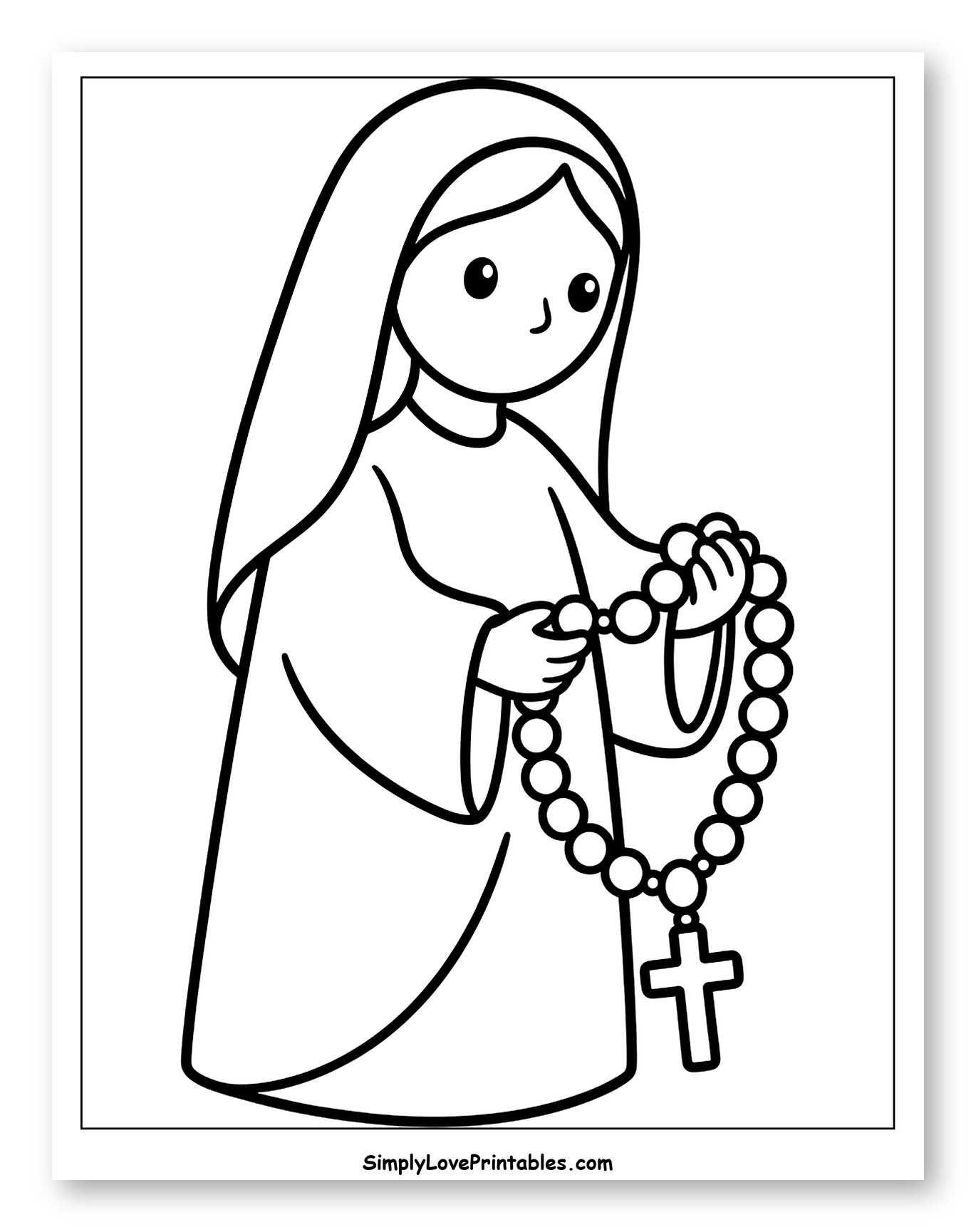 Virgin Mary Holding a Rosary