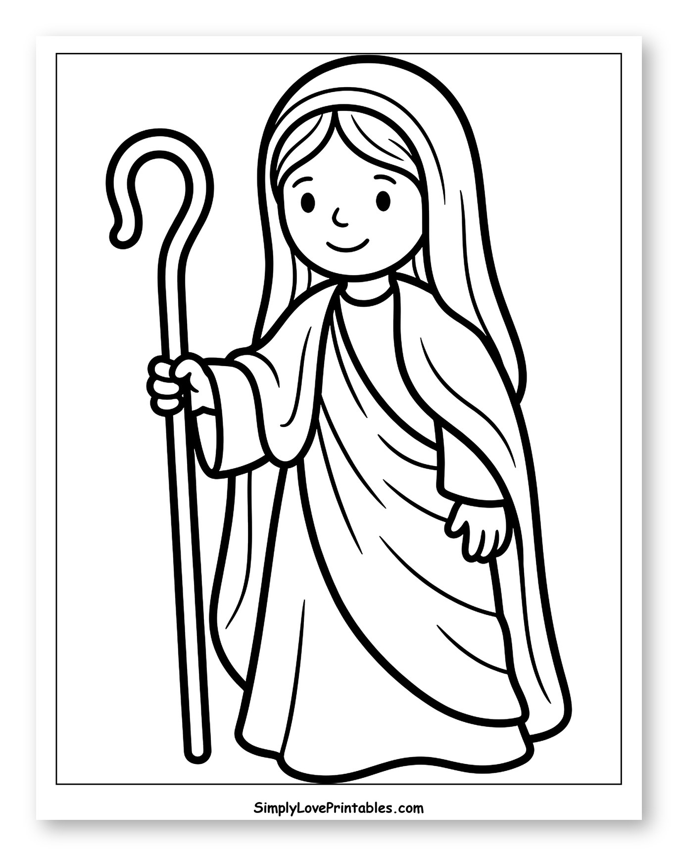 Virgin Mary Holding Shepherd's Crook