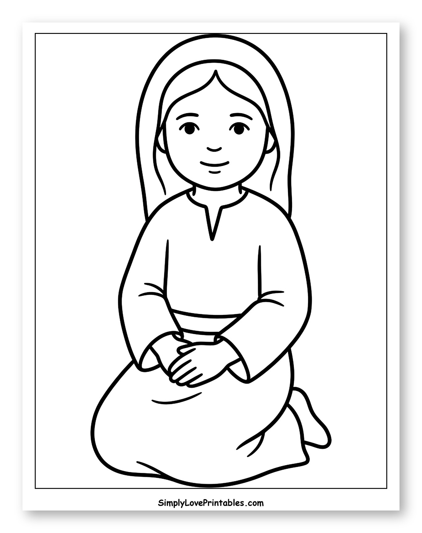 Virgin Mary Kneeling in Prayer