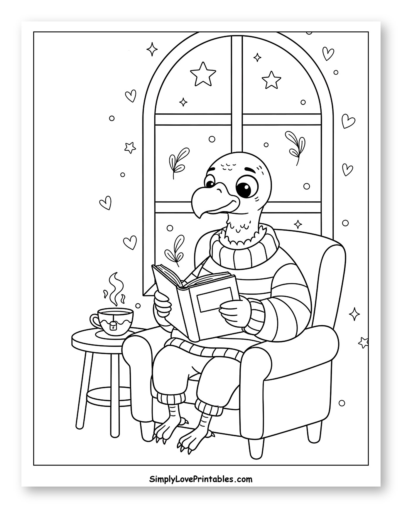 Vulture Reading a Book by the Window