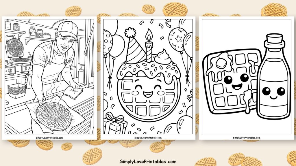 Waffles coloring pages featured image