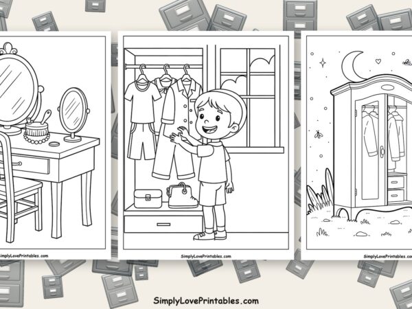 Wardrobe coloring pages featured image
