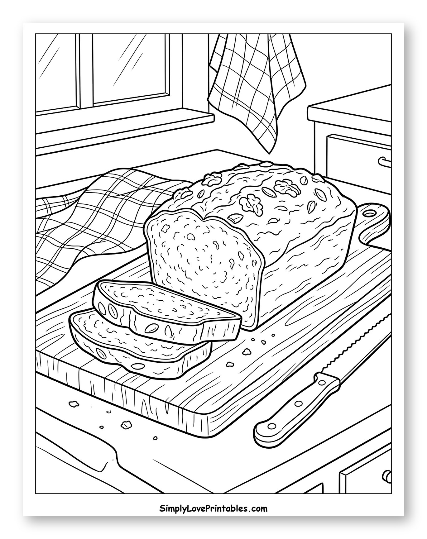 Warm Homemade Nut Bread on a Cutting Board