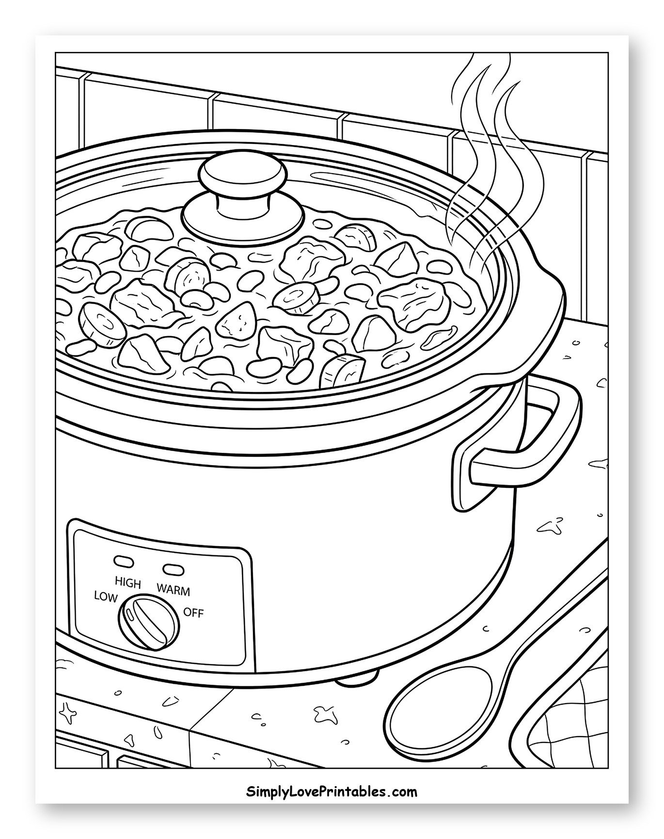 Warm Soup in a Steaming Slow Cooker