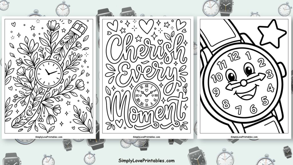 watch coloring pages featured image