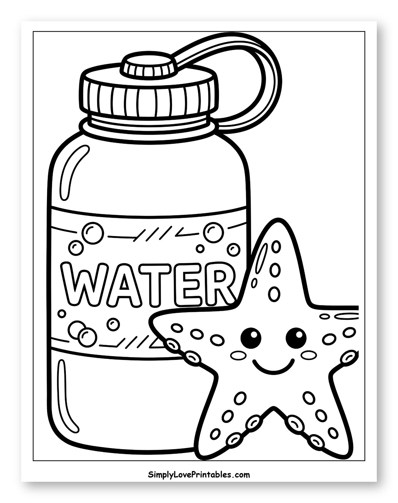 Water Bottle and Happy Starfish