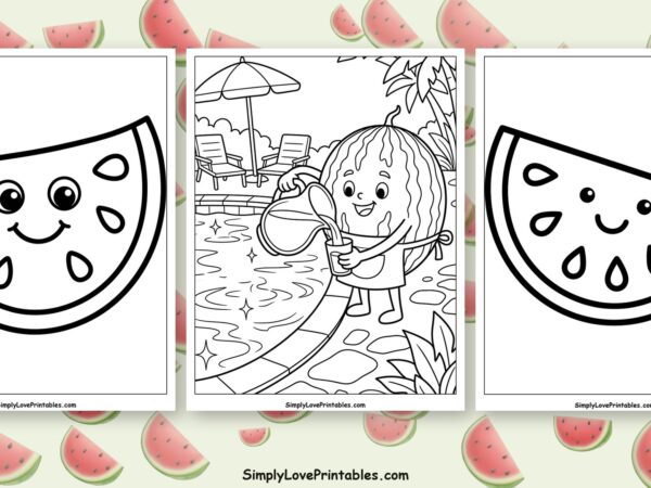 Watermelon coloring pages featured image