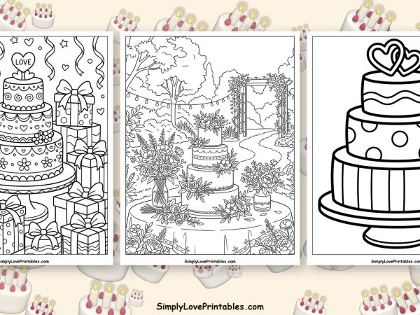 Wedding cake coloring pages featured image
