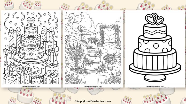 Wedding cake coloring pages featured image