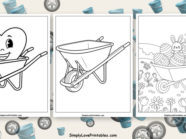 Wheelbarrow coloring pages featured image