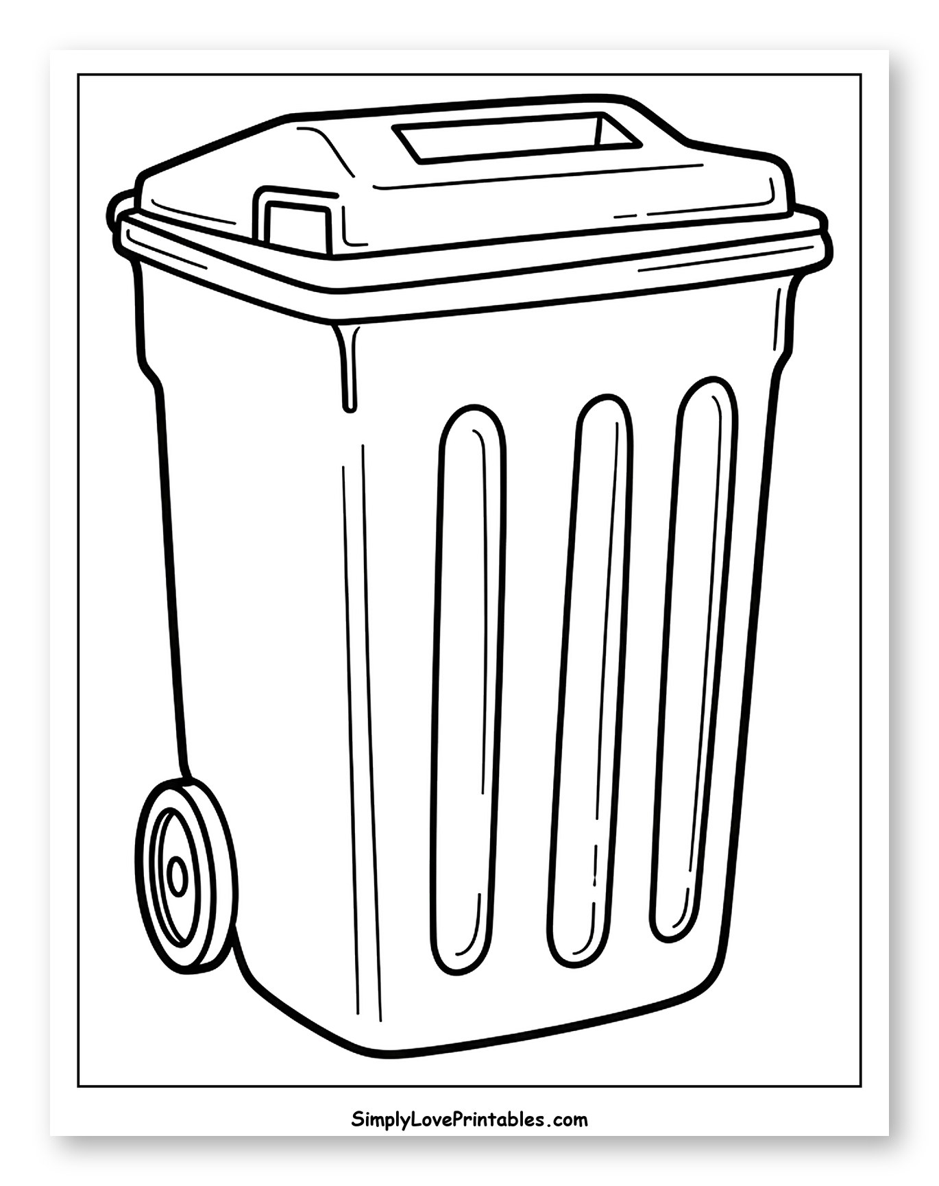 Wheeled Garbage Can with Lid